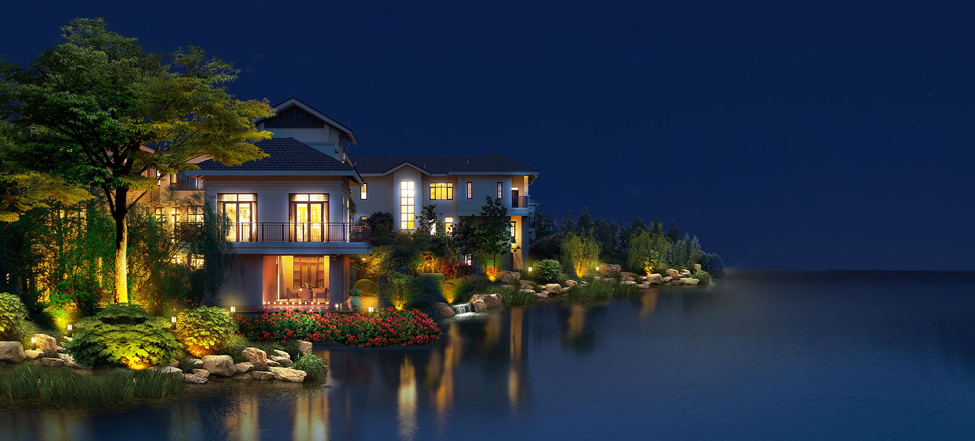 Customized landscape lighting project